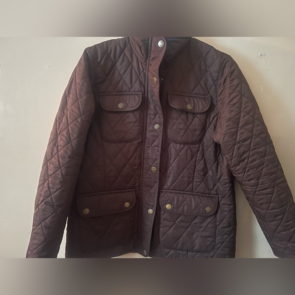 Burberry Quilted barn jacket coat brown ssense revolve Anthropologie button zip - Picture 2 of 13